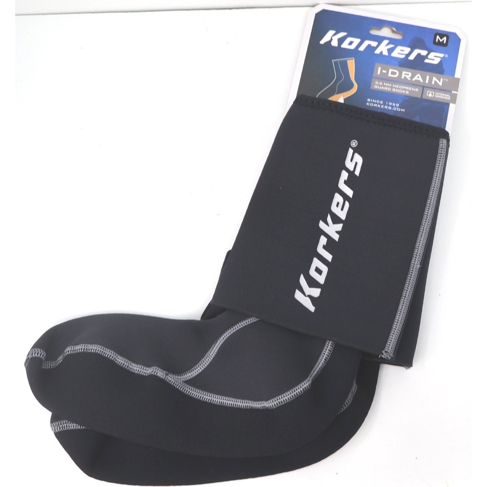 Korkers I-Drain Guard Sock Unisex Medium Black New 3.5mm Neoprene Wading Socks